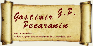 Gostimir Pećaranin vizit kartica